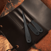 LEATHER CASE FOR THROWING KNIVES, BLACK - SHARP BLADES - THROWING KNIVES