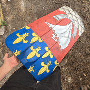 PAVISE SHIELD OF PARIS, HAND-PAINTED WOODEN MEDIEVAL SHIELD - LIVING HISTORY SHIELDS
