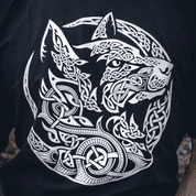 FENRIR, VIKING WOLF, MEN'S T-SHIRT B&W - PAGAN T-SHIRTS NAAV FASHION