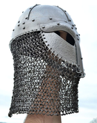 HJALMAR, WIKINGERHELM 2 MM, KETTENBRÜNNE,  GENIETET - VIKINGERHELME