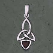 KIRA, SILVER PENDANT, GARNET - PENDANTS WITH GEMSTONES, SILVER