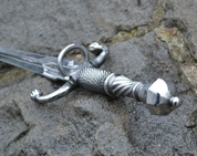 RENAISSANCE DAGGER WITH RING, WIRE HANDLE, BATTLE READY COPY - DOLCHE FÜER SCHAUKAMPF