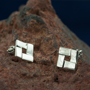 QUADRAT, ART NOUVEAU, SILVER EARRINGS - EARRINGS