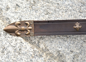 LEATHER SCABBARD FOR ONE HANDED SWORDS, FLEUR DE LIS - SCHWERTZUBEHÖR