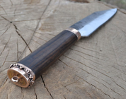 HALDOR, FORGED VIKING KNIFE, BRONZE, WALNUT - KNIVES