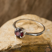 OCULAR, STERLING SILVER RING WITH GARNET - RINGS WITH GEMSTONES, SILVER