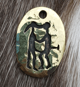 ELSKERE, LOVERS, TANUM PETROGLYPH, BRASS PENDANT - VIKING PENDANTS