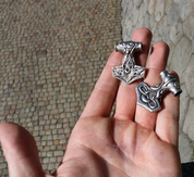 TÓR, THORS HAMMER, PENDANT, ZINC, ANTIQUE SILVER - VIKING PENDANTS