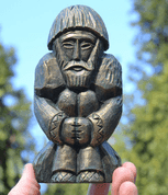 DOMOVOI, SLAVIC GUARDIAN OF YOUR HOME, STATUE, GREEN-GOLD - SLAVIC STATUES, BOHEMIA, MORAVIA