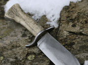 HOLT, BOWIE KNIFE WITH ANTLER, HAMON HARDENING - KNIVES