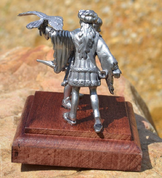 HAWKER AND HIS SERVANT, HISTORICAL TIN STATUE - PEWTER FIGURES