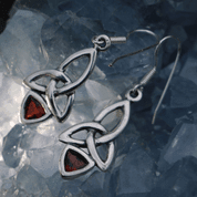 KIRA, EARRINGS, SILVER AND GARNET - EARRINGS WITH GEMSTONES, SILVER