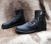 EINAR EARLY MEDIEVAL SHOES BLACK - VIKING, SLAVIC BOOTS