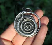 OUROBOROS, DRAGON, TIN PENDANT - DRAGON FANTASY AMULETS