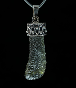 NORICA, MOLDAVITE, PENDANT, STERLING SILVER - MOLDAVITES, CZECH