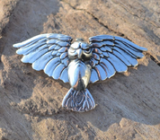 ATHENE NOCTUA, STERLING SILVER LITTLE OWL PENDANT, SMALL - PENDANTS