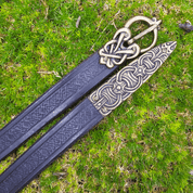 BORRE VIKING BELT DECORATED, BLACK, OLD BRASS - BELTS