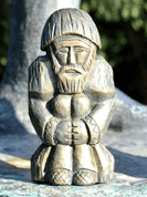 DOMOVOI, SLAVIC GUARDIAN OF YOUR HOME, STATUE, GREEN-GOLD - SLAVIC STATUES, BOHEMIA, MORAVIA