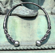 DRAGONISH, HAND FORGED STEEL TORC, TORQUES - FORGED JEWELRY, TORCS, BRACELETS