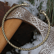 FENRIR WOLF ARM RING BRASS - WIKINGER, SLAWISCHE, KELTISCHE ARMBÄNDER - BRONZE