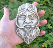 GREENMAN, NATURE SPIRIT WALL PLAQUE - WANDTAFELN, UHR