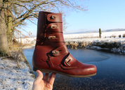 RASMUS, VIKING LEATHER SHOES, LIGHT BROWN - VIKING, SLAVIC BOOTS