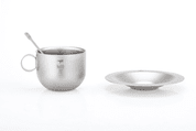 TI3601 TITANIUM COFFEE CUP WITH SAUCER AND SPOON KEITH - TITANIUM EQUIPMENT