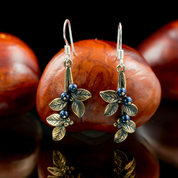 BLUEBERRIES, EARRINGS, BRONZE - COSTUME JEWELLERY