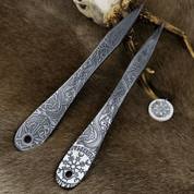 ARROW ETCHED THROWING KNIFE WITH VEGVÍSIR - 1 PIECE - SHARP BLADES - THROWING KNIVES