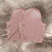 LEATHER LEG GUARDS WITH SLATS - LEATHER ARMOUR/GLOVES