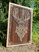 DEER WALL DECORATION 45CM OAK - WOODEN STATUES, PLAQUES, BOXES