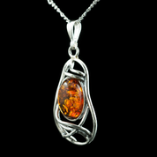 WERA, AMBER PENDANT, STERLING SILVER - AMBER JEWELRY