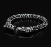 DREKI, VIKING DRAGON, STERLING SILVER BRACELET - VIKING KNIT - BRACELETS