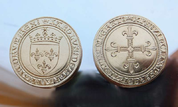 ECU OF CHARLES VIII, A REPLICA OF A FRENCH BRASS COIN - MEDIEVAL AND RENAISSANCE COINS