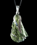 FORTUNA - MOLDAVITE, STERLING SILVER PENDANT - MOLDAVITES, CZECH