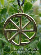 BRONZE KOLOVRAT, SLAVIC SUN WHEEL PENDANT - OLD SLAVS