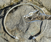 SILVER TORC, WOLVES FROM ICELAND, AG 925, 85 G. - TORQUES, HALSKETTEN