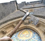 WAR AXE, REPRODUCTION OF AN AXE DEPOSITED IN GHENT, FLANDERS - AXES, POLEWEAPONS