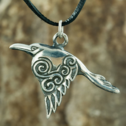 CORVUS - CELTIC CROW PENDANT, SILVER 925 - PENDANTS