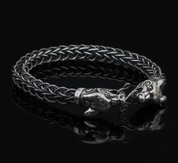 FENRIR, WOLF, STERLING SILVER BRACELET - VIKING KNIT - BRACELETS