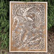 THOR WALL DECORATION, WOOD 30X40CM - WOODEN STATUES, PLAQUES, BOXES