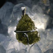 ASTRA, MOLDAVITE, SILVER PENDANT AG 925 - MOLDAVITES, CZECH