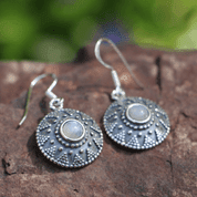 ISOLDA, RAINBOW MOONSTONE, SILVER EARRINGS - EARRINGS