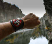 BOHEMIAN LION, BLACK, RED, LEATHER BRACELET - WRISTBANDS