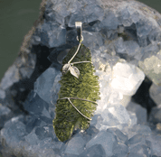 KALINA, MOLDAVITE, SILVER PENDANT AG 925 - MOLDAVITES, CZECH