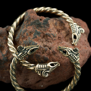 DREKI, VIKING DRACHEARMBAND, BRONZE - WIKINGER, SLAWISCHE, KELTISCHE ARMBÄNDER - BRONZE