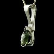 PLACIDA, MOLDAVITE SILVER PENDANT - MOLDAVITES, CZECH