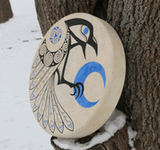 CELTIC CROW, SHAMANIC FRAME DRUM 40 CM - DRUMS, FLUTES