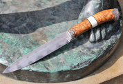 JORUND, DAMASCUS STEEL KNIFE, STERLING SILVER - KNIVES