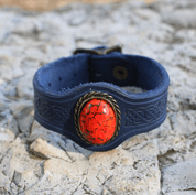 GRACIA LEATHER BRACELET WITH GLASS - WRISTBANDS